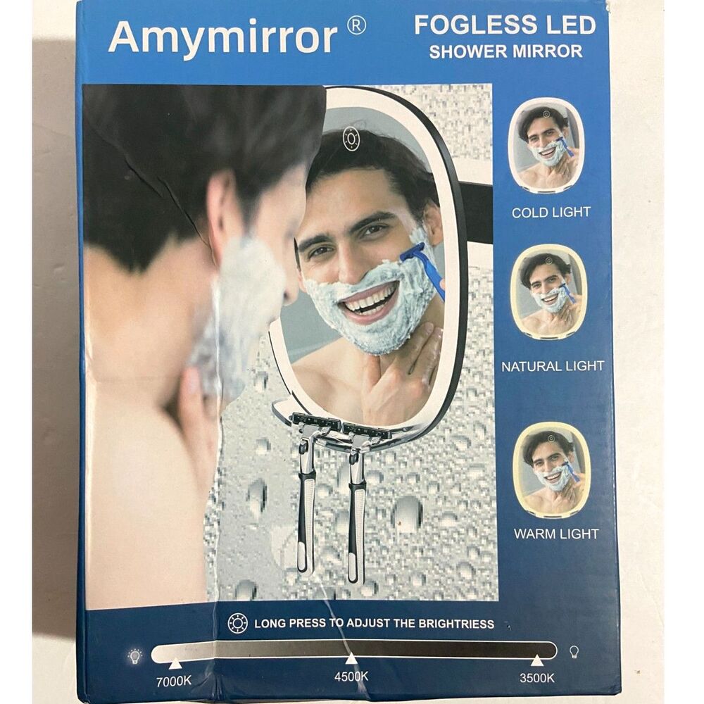 Shower Mirror Fogless Shaving Makeup Anti-Fog Shatterproof Bathroom Mirror Light